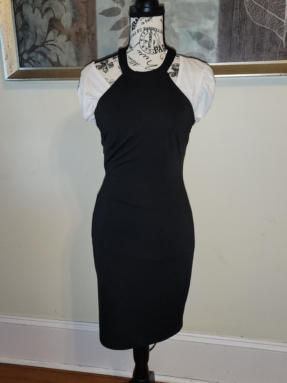 Lyrur Black High Neck  Dress